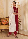 Maroon Colour Latest Fancy Designer Heavy Festive Wear pyor stepal viscose Stylish Salwar Suit Collection 125